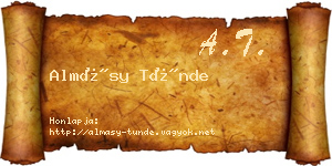 Almásy Tünde névjegykártya