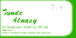 tunde almasy business card